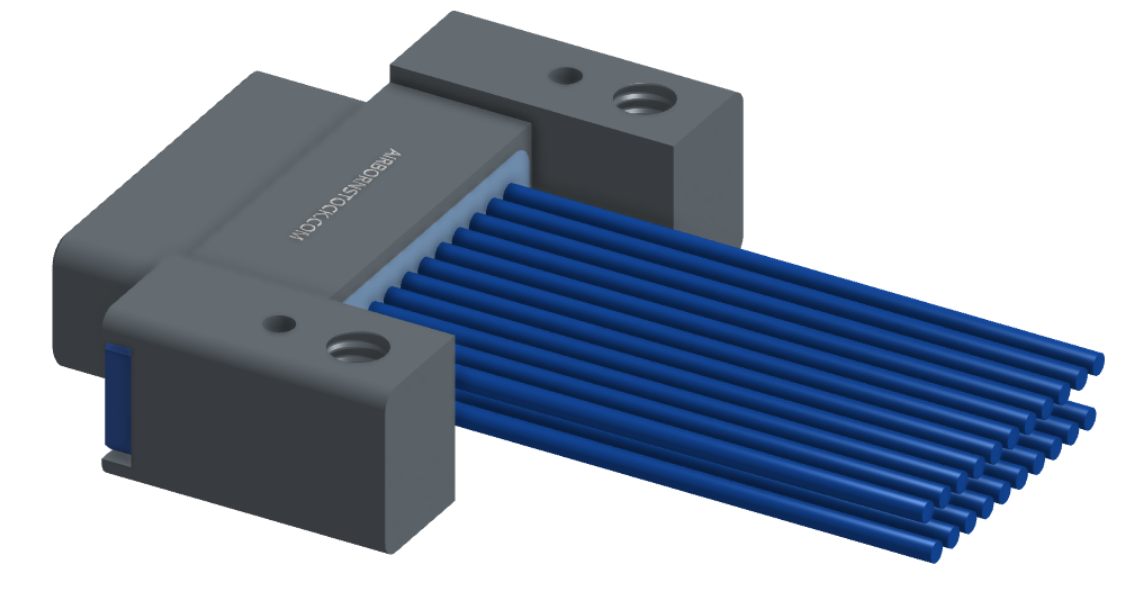 NM-232-021-161-THAA - Nano-miniature D-shaped I/O connector with mounting holes, 2 rows with 21 contacts, and threaded holes for attachment hardware. (Plug)