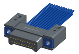 NM-232-021-161-THAA - Nano-miniature D-shaped I/O connector with mounting holes, 2 rows with 21 contacts, and threaded holes for attachment hardware. (Plug)