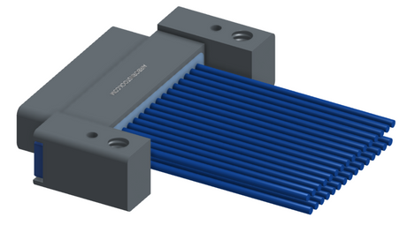 NM-232-031-161-THAA - Nano-miniature D-shaped I/O connector with mounting holes, 2 rows with 31 contacts, and threaded holes for attachment hardware. (Plug)