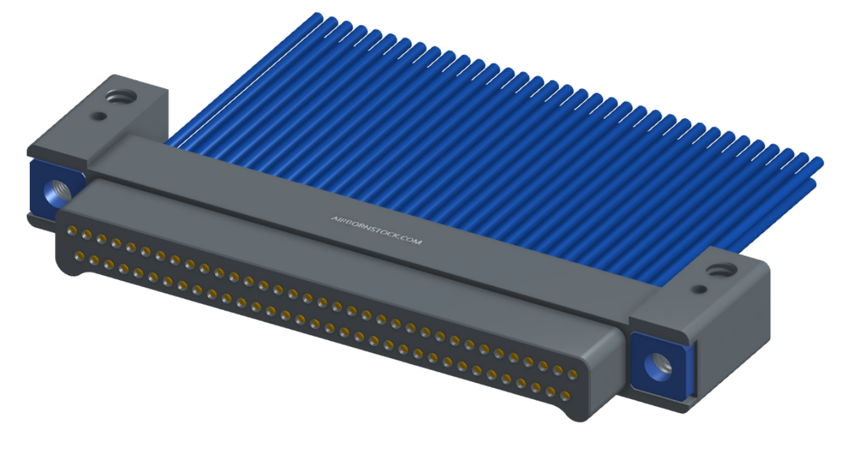 NM-232-069-161-THAA - Nano-miniature D-shaped I/O connector with mounting holes, 2 rows with 69 contacts, and threaded holes for attachment hardware. (Plug)