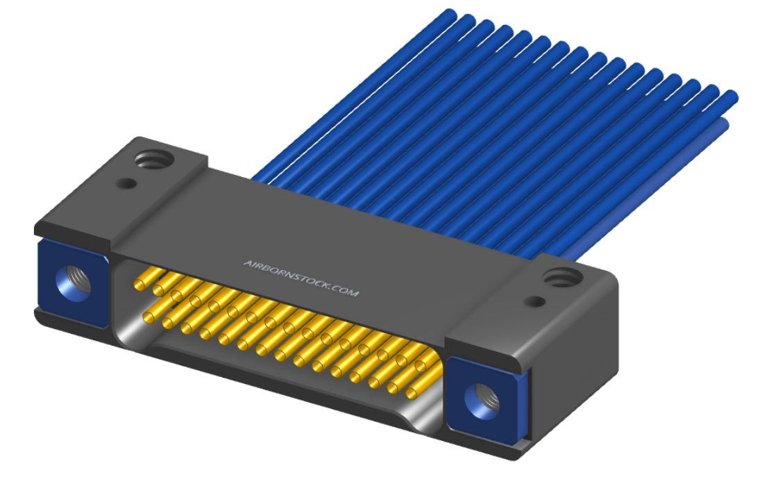 NM-242-031-261-THAA - Nano-miniature D-shaped I/O connector with mounting holes, 2 rows with 31 contacts, and threaded holes for attachment hardware. (Receptacle)