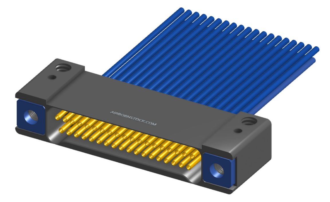 NM-242-037-261-THAA - Nano-miniature D-shaped I/O connector with mounting holes, 2 rows with 37 contacts, and threaded holes for attachment hardware. (Receptacle)