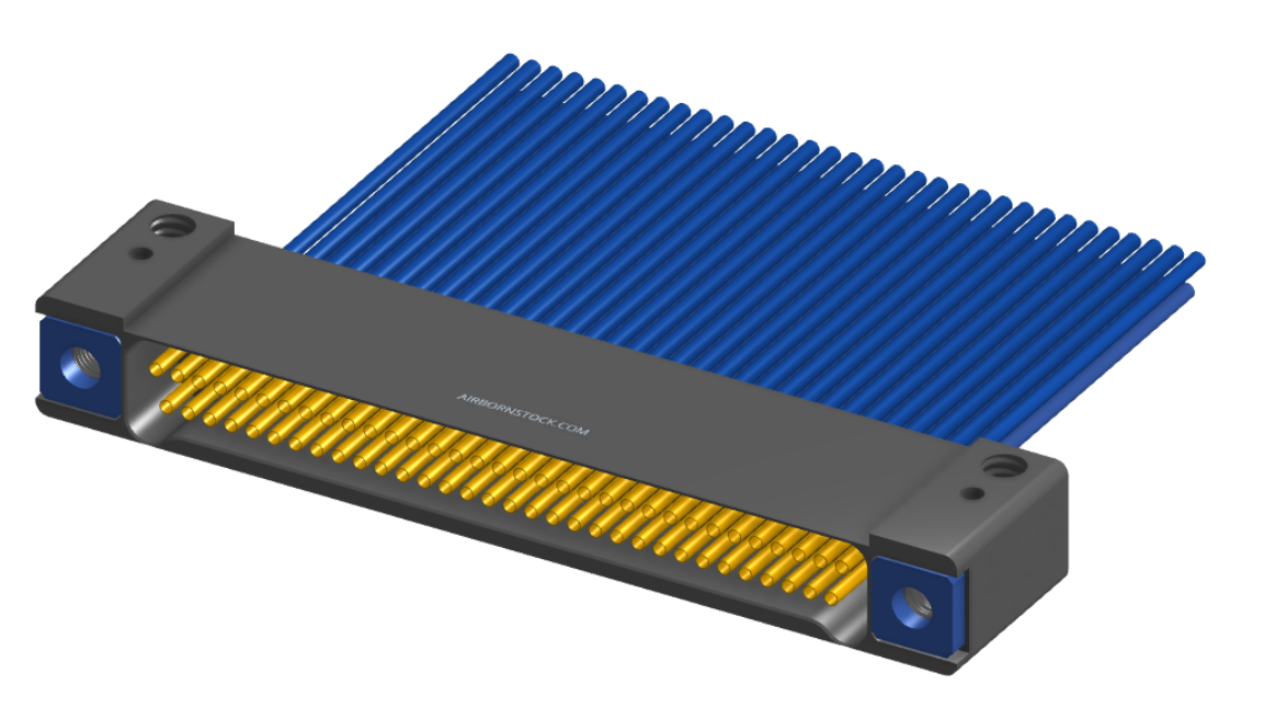 NM-242-065-261-THAA - Nano-miniature D-shaped I/O connector with mounting holes, 2 rows with 65 contacts, and threaded holes for attachment hardware. (Receptacle)