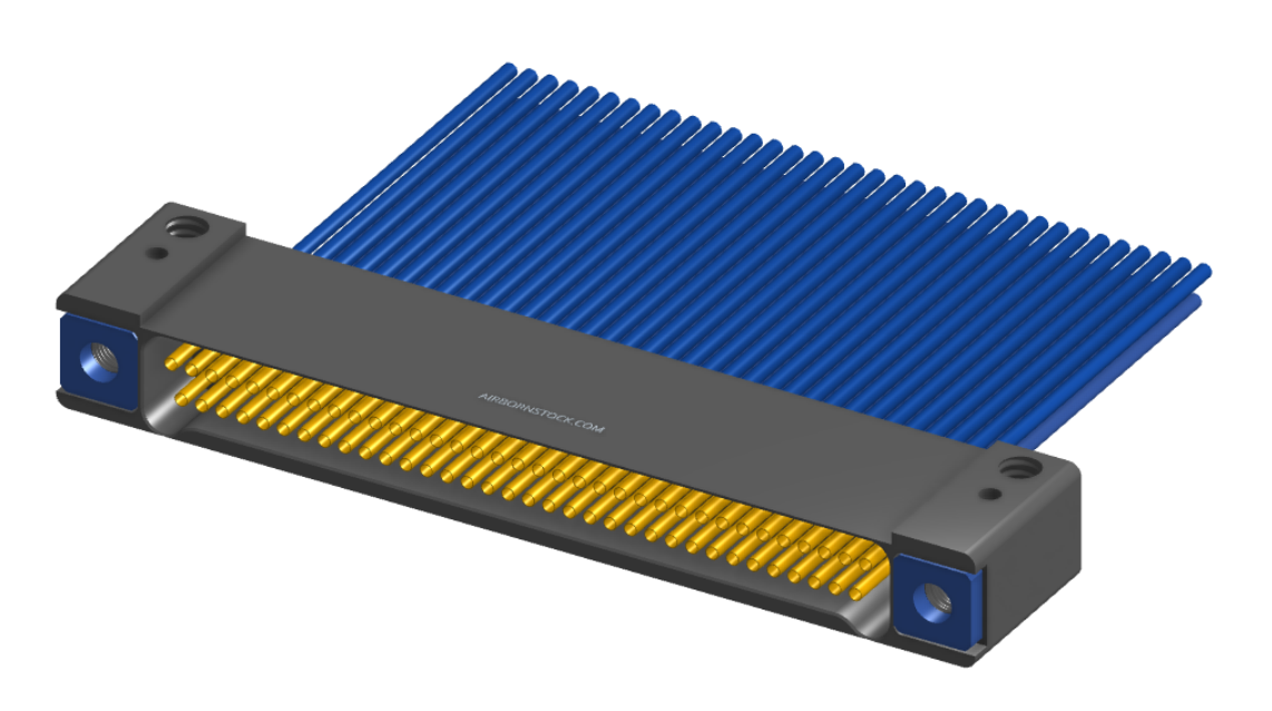 NM-242-069-261-THAA - Nano-miniature D-shaped I/O connector with mounting holes, 2 rows with 69 contacts, and threaded holes for attachment hardware. (Receptacle)