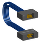 NM-2J4-009-SS1-00AA - Nano-miniature D-shaped I/O jumper cable with 2 rows and 9 contacts and no attachment hardware.