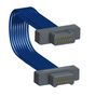 NM-2J4-015-PP1-00AA - Nano-miniature D-shaped I/O jumper cable with 2 rows and 15 contacts and no attachment hardware.