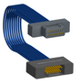 NM-2J4-015-PS1-00AA - Nano-miniature D-shaped I/O jumper cable with 2 rows and 15 contacts and no attachment hardware.