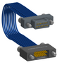 NM-2J4-015-PS1-JJAA - Nano-miniature D-shaped I/O jumper cable with 2 rows and 15 contacts and four turning jackscrews (2 per connector).