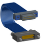NM-2J4-021-PS1-TJAA - Nano-miniature D-shaped I/O jumper cable with 2 rows and 21 contacts and two threaded holes on the plug and two turning jackscrews on the receptacle.