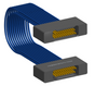 NM-2J4-021-SS1-00AA - Nano-miniature D-shaped I/O jumper cable with 2 rows and 21 contacts and no attachment hardware.