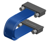 NM-2J5-021-SS1-JJAA - Nano-miniature D-shaped I/O jumper cable with 2 rows and 21 contacts and four turning jackscrews (2 per connector).