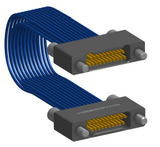 NM-2J5-021-SS1-JJAA - Nano-miniature D-shaped I/O jumper cable with 2 rows and 21 contacts and four turning jackscrews (2 per connector).