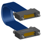 NM-2J4-021-SS1-JJAA - Nano-miniature D-shaped I/O jumper cable with 2 rows and 21 contacts and four turning jackscrews (2 per connector).