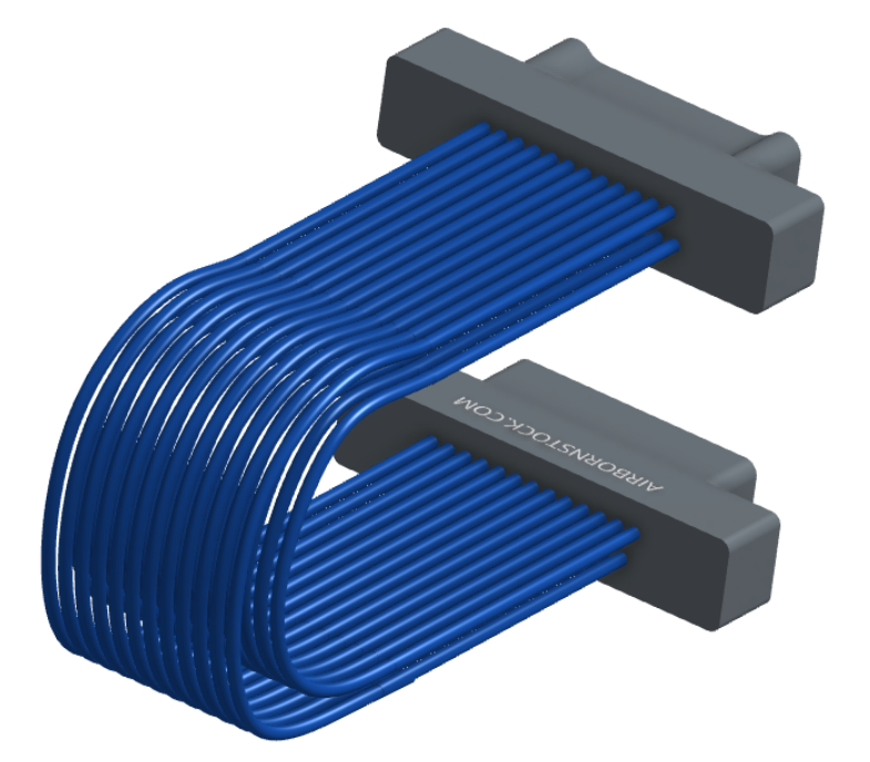 NM-2J5-025-PP1-00AA - Nano-miniature D-shaped I/O jumper cable with 2 rows and 25 contacts and no attachment hardware.