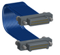 NM-2J4-025-PP1-JJAA - Nano-miniature D-shaped I/O jumper cable with 2 rows and 25 contacts and four turning jackscrews (2 per connector).