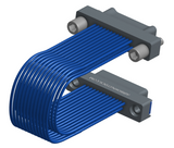 NM-2J5-025-PP1-JPAA - Nano-miniature D-shaped I/O jumper cable with 2 rows and 25 contacts and two turning jackscrews on one plug and two threaded holes on the other plug.