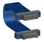 NM-2J4-025-PP1-TTAA - Nano-miniature D-shaped I/O jumper cable with 2 rows and 25 contacts and four threaded holes (2 per connector).