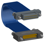 NM-2J5-025-PS1-JJAA - Nano-miniature D-shaped I/O jumper cable with 2 rows and 25 contacts and four turning jackscrews (2 per connector).