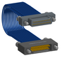 NM-2J4-025-PS1-JJAA - Nano-miniature D-shaped I/O jumper cable with 2 rows and 25 contacts and four turning jackscrews (2 per connector).