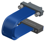 NM-2J5-025-PS1-JTAA - Nano-miniature D-shaped I/O jumper cable with 2 rows and 25 contacts and two turning jackscrews on the plug and two threaded holes on the receptacle.