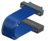 NM-2J5-025-PS1-TTAA - Nano-miniature D-shaped I/O jumper cable with 2 rows and 25 contacts and four threaded holes (2 per connector).