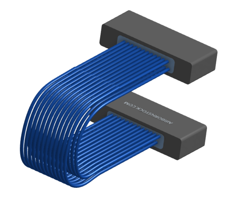 NM-2J5-025-SS1-00AA - Nano-miniature D-shaped I/O jumper cable with 2 rows and 25 contacts and no attachment hardware.