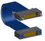 NM-2J4-025-SS1-JRAA - Nano-miniature D-shaped I/O jumper cable with 2 rows and 25 contacts and two turning jackscrews on one receptacle and two threaded holes on the other receptacle.