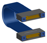NM-2J5-025-SS1-TTAA - Nano-miniature D-shaped I/O jumper cable with 2 rows and 25 contacts and four threaded holes (2 per connector).