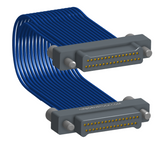 NM-2J5-031-PP1-JJAA - Nano-miniature D-shaped I/O jumper cable with 2 rows and 31 contacts and four turning jackscrews (2 per connector).