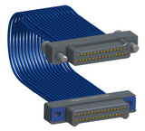 NM-2J5-031-PP1-JPAA - Nano-miniature D-shaped I/O jumper cable with 2 rows and 31 contacts and two turning jackscrews on one plug and two threaded holes on the other plug.