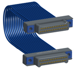 NM-2J5-031-PP1-TTAA - Nano-miniature D-shaped I/O jumper cable with 2 rows and 31 contacts and four threaded holes (2 per connector).