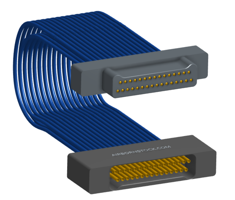 NM-2J2-031-PS1-00AA - Nano-miniature D-shaped I/O jumper cable with 2 rows and 31 contacts and no attachment hardware.