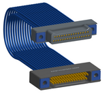 NM-2J5-031-PS1-TTAA - Nano-miniature D-shaped I/O jumper cable with 2 rows and 31 contacts and four threaded holes (2 per connector).