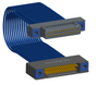 NM-2J4-031-PS1-TTAA - Nano-miniature D-shaped I/O jumper cable with 2 rows and 31 contacts and four threaded holes (2 per connector).