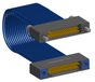 NM-2J4-031-SS1-JRAA - Nano-miniature D-shaped I/O jumper cable with 2 rows and 31 contacts and two turning jackscrews on one receptacle and two threaded holes on the other receptacle.