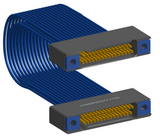 NM-2J5-031-SS1-TTAA - Nano-miniature D-shaped I/O jumper cable with 2 rows and 31 contacts and four threaded holes (2 per connector).