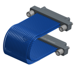 NM-2J5-037-PP1-JJAA - Nano-miniature D-shaped I/O jumper cable with 2 rows and 37 contacts and four turning jackscrews (2 per connector).