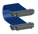 NM-2J5-037-PP1-JJAA - Nano-miniature D-shaped I/O jumper cable with 2 rows and 37 contacts and four turning jackscrews (2 per connector).