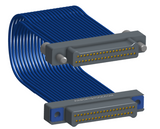NM-2J5-037-PP1-JPAA - Nano-miniature D-shaped I/O jumper cable with 2 rows and 37 contacts and two turning jackscrews on one plug and two threaded holes on the other plug.