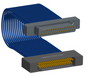 NM-2J4-037-PS1-00AA - Nano-miniature D-shaped I/O jumper cable with 2 rows and 37 contacts and no attachment hardware.