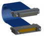 NM-2J4-037-PS1-JJAA - Nano-miniature D-shaped I/O jumper cable with 2 rows and 37 contacts and four turning jackscrews (2 per connector).