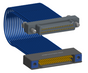 NM-2J4-037-PS1-JTAA - Nano-miniature D-shaped I/O jumper cable with 2 rows and 37 contacts and two turning jackscrews on the plug and two threaded holes on the receptacle.