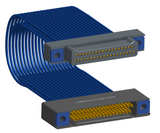 NM-2J5-037-PS1-TTAA - Nano-miniature D-shaped I/O jumper cable with 2 rows and 37 contacts and four threaded holes (2 per connector).