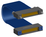NM-2J5-037-SS1-JRAA - Nano-miniature D-shaped I/O jumper cable with 2 rows and 37 contacts and two turning jackscrews on one receptacle and two threaded holes on the other receptacle.