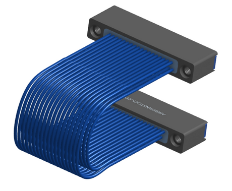NM-2J5-037-SS1-TTAA - Nano-miniature D-shaped I/O jumper cable with 2 rows and 37 contacts and four threaded holes (2 per connector).