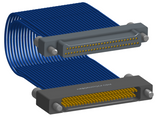 NM-2J5-051-PS1-JJAA - Nano-miniature D-shaped I/O jumper cable with 2 rows and 51 contacts and four turning jackscrews (2 per connector).