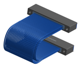 NM-2J5-051-SS1-TTAA - Nano-miniature D-shaped I/O jumper cable with 2 rows and 51 contacts and four threaded holes (2 per connector).