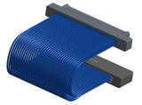 NM-2J5-065-PS1-00AA - Nano-miniature D-shaped I/O jumper cable with 2 rows and 65 contacts and no attachment hardware.