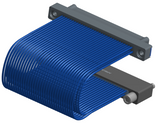 NM-2J5-065-PS1-TJAA - Nano-miniature D-shaped I/O jumper cable with 2 rows and 65 contacts and two threaded holes on the plug and two turning jackscrews on the receptacle.