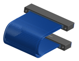 NM-2J5-065-SS1-TTAA - Nano-miniature D-shaped I/O jumper cable with 2 rows and 65 contacts and four threaded holes (2 per connector).